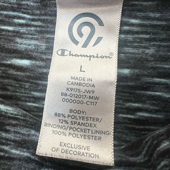 Champion fleece cowl neck pullover black thumb holes size large - Picture 12 of 15